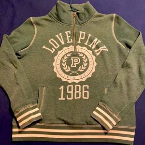 Pink Victoria’s Secret Varsity half-zip size small